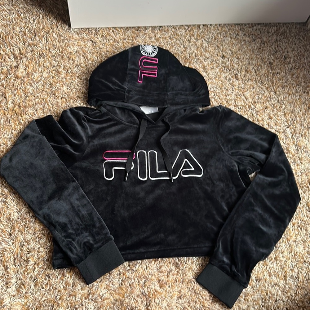 Fila x Soul Cycle Velour cropped hoodie